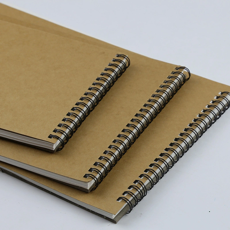 Hardcover Sheets Student Kraft Drawing Sketch Book A3/A4 Personalized Spiral Notebooks for Gift