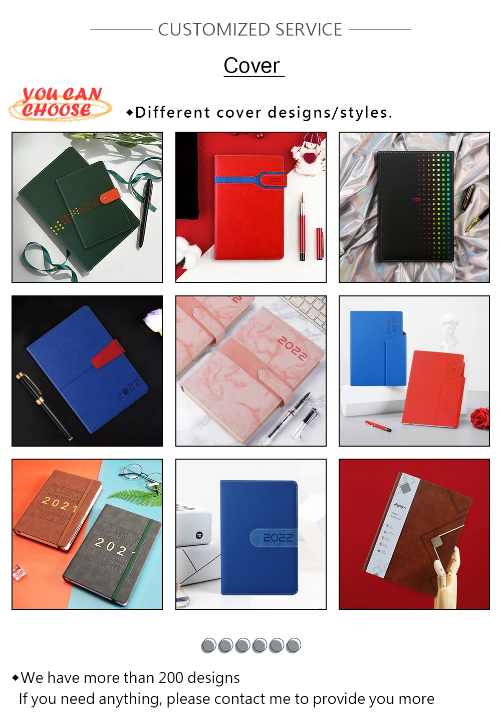 2023 Executive Custom School Diary Business Office Planner Hardcover PU Leather Notebook