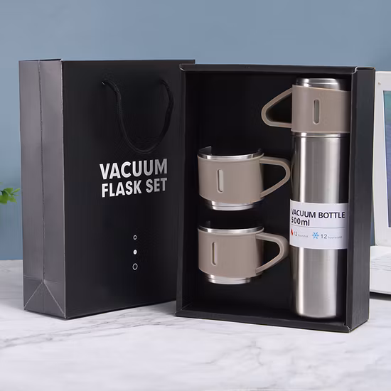 Doppelwandiges Edelstahl-Isolierflaschen-Geschenkset