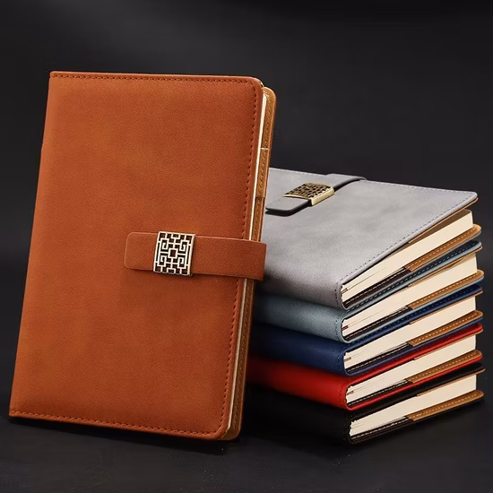 Neue Stil Schule Bürobedarf Schloss Tagebuch Notebook Logo Leder Tagebücher Planer PU Leder Notebook